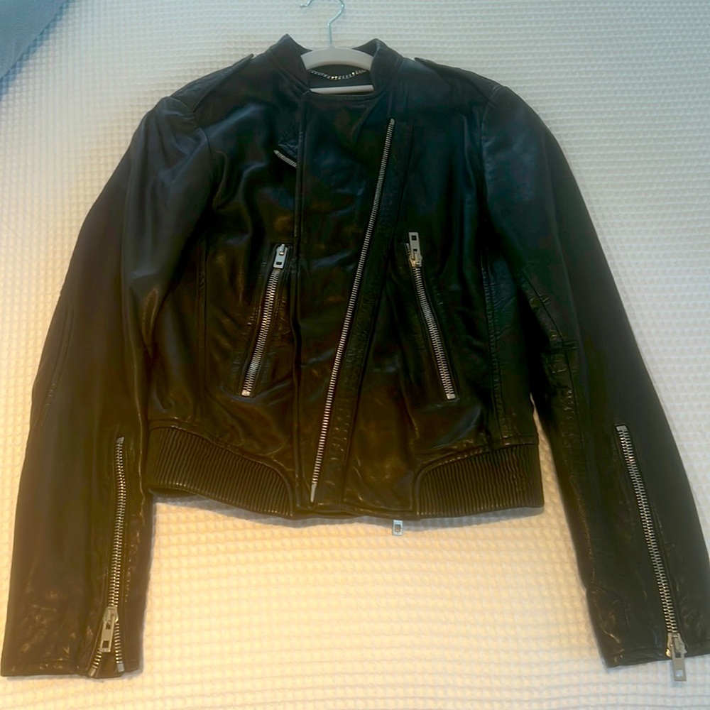 Rag and bone black leather jacket